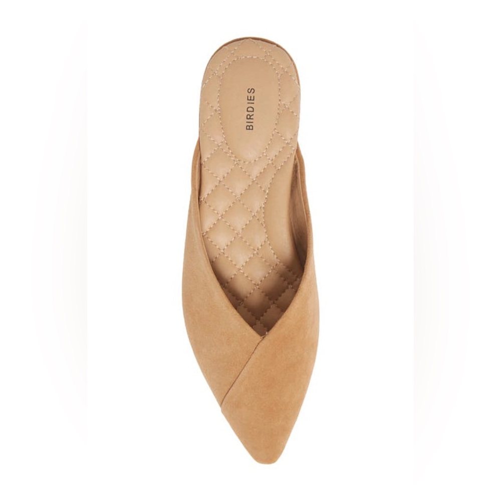 Birdies The Swan Tan Suede Slide Mule Flats